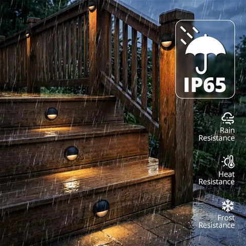 Low Voltage LED Deck Lights 4 Pack Screwless for Outdoor Steps and Railings, 2W Integrated LED Chips, water-resistant in rain