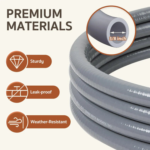 12 Feet 3/8 Inch ID Natural Gas Hose Low Pressure LPG Hose With Quick Connect showing premium materials and features