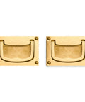 Inlaid Flush Brass Cabinet Handles Set Of 2, Overall 2.83 W X 1.89 H X 0.31 D Inches, Handle 2.09 W X 1.38 H X 0.24 D Inches, Includes 0.8 Inch Nails For Easy Mounting, Ideal For Drawers And Cabinets