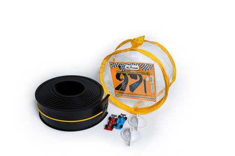 Flexible Race Car Track Set With Pressure Suction Cups, Two Lane Slot Track, Includes Two Mini Cars And Zip Up Storage Bag