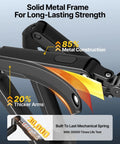 Built Tough Heavy Duty Dual Monitor Arm Stand With Full Motion Adjustment Fits 17 To 32 Inch Screens Supports 20 Lbs Per Arm Zero Sagging Steel Frame close-up of solid metal construction and thicker arms