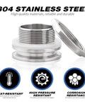 304 stainless steel 2 Inch Tri Clamp Bulkhead Fittings Weldless Bulkhead For Kettles with heat, pressure, corrosion resistance