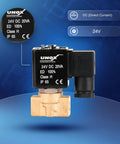 Brass 1/4 Inch NPT Solenoid Valve 24V DC Normally Closed Workhorse Built To Last With 0-232 PSI Range shown in product display