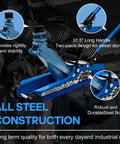 2.5 Ton Floor Jack Low Profile Heavy Duty Steel Racing Jack with Single Piston Lift Pump in use for vehicle maintenance
