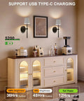 FRIDEKO HOME Black Battery Operated Wall Sconces Set of 2 Small, 12.2in. mounted above a sideboard in a modern kitchen.