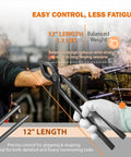 Heavy Duty 12 Inch Mandrel Jaw Tongs For Metal Shaping And Bending in use, blacksmith tool for gripping and forging steel.