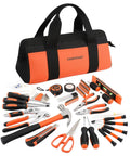 218 Piece Home Tool Kit With Plastic Toolbox Storage Case Essential DIY Hand Tools For Home Garage Auto Repairs Socket Wrench Set Screwdrivers Pliers And More Great RV And Truck Tool Set For Everyday DIY Projects In Orange