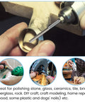 Diamond Burr Set For Carving And Engraving, Pro Grade 8 Piece Long Shank Diamond Grinding Bits in use on wood surface