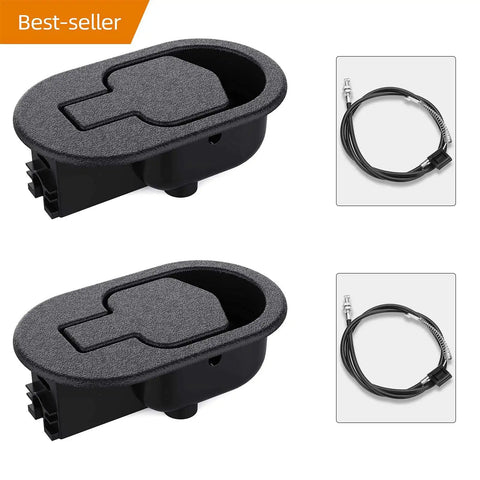 Heavy Duty Two Pack Recliner Replacement Parts Featuring Durable Release Pull Handle and Smooth Glide Return Cable For Couch Sofa Tough As Nails Repair Jobs, includes two handles and glide cables.