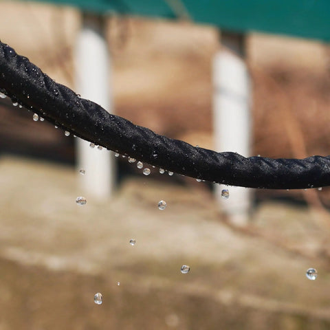 Close-up of 100 Ft Soaker Hose For Garden Linkable Dual Layer Drip Irrigation System Leak Free And Water Saving Up To 80 Percent