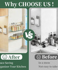 Premium Zinc Alloy Glass Shelf Brackets And Wall Mount Clamps An 8 Piece Heavy Duty Set Built Like A Tank To Securely Cradle Five To Eight Millimeter Glass Panels For Home Decor, showcased in space-saving kitchen organization.