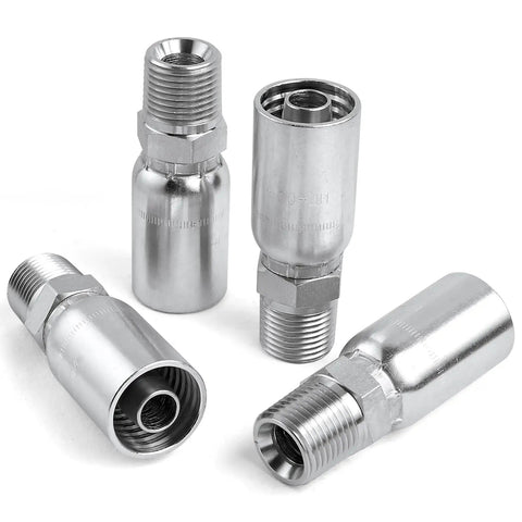 12 Pack One Quarter hydraulic Hose Fittings NPTF Male Crimp End For One Quarter Inch Hose To Pipe Thread, steel fittings