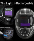 Large Viewing Auto Darkening Welding Helmet With True Color Clarity, Four Arc Sensors, Carbon Fiber Shell, charging cable