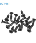 Heavy-Duty M3.5 x 12mm Wood Screws With Phillips Flat Head And Solid Carbon Steel Core. Black Oxide Finish, 200 pack of screws.