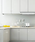 Modern kitchen with 2 Pack Square Brushed Nickel Cabinet Pulls Stainless Steel Single Hole Cupboard Hardware for drawers and cabinets.