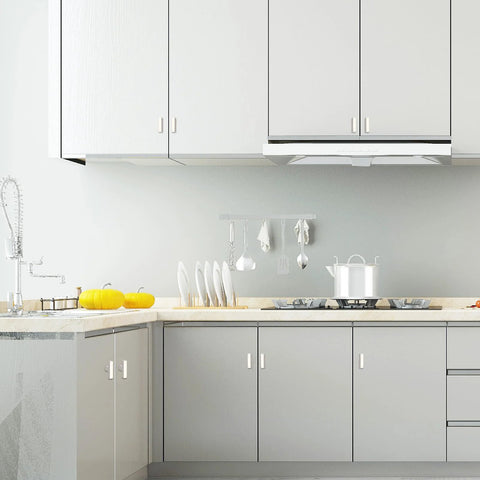 Modern kitchen with 2 Pack Square Brushed Nickel Cabinet Pulls Stainless Steel Single Hole Cupboard Hardware for drawers and cabinets.