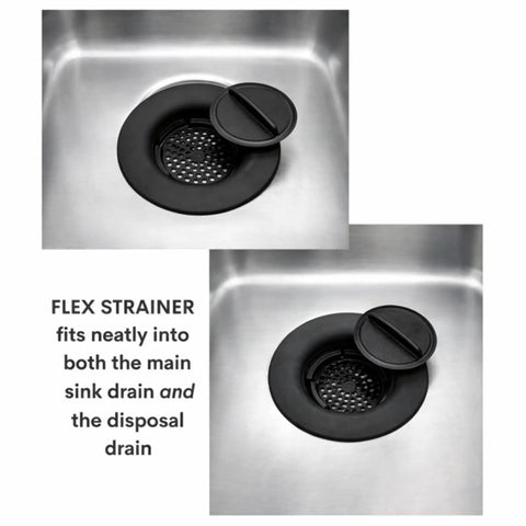 No Center Stem Sink Strainer With Optional Stopper For Three And A Half Inch Drains And Garbage Disposals in stainless steel sink