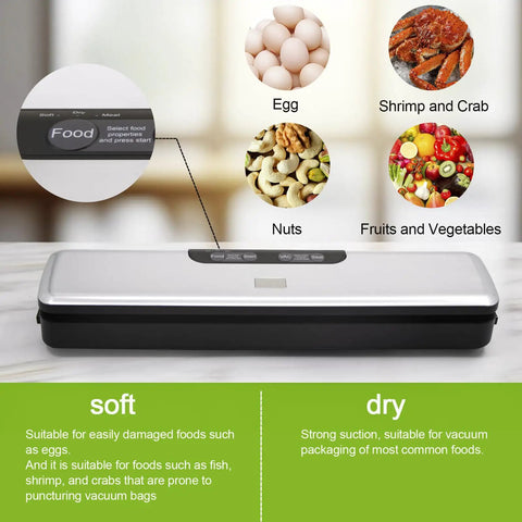 Compact Vacuum Sealer Machine With Five Modes Bang For Your Buck fast vacuum sealing low noise kitchen gadget display