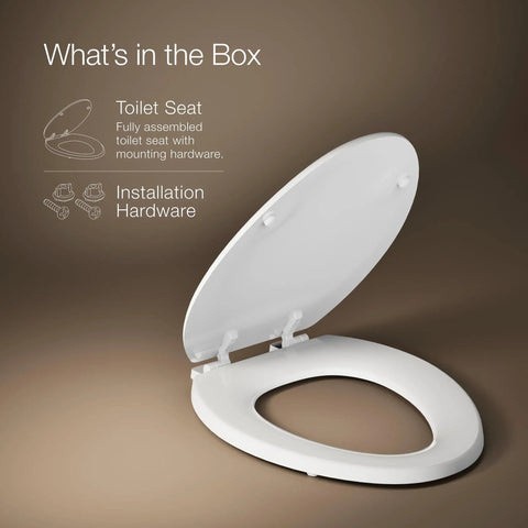 Toilet Seat With Color Matched Hinges And Compression Molded Wood For Traditional Bathrooms in open position, ivory tone