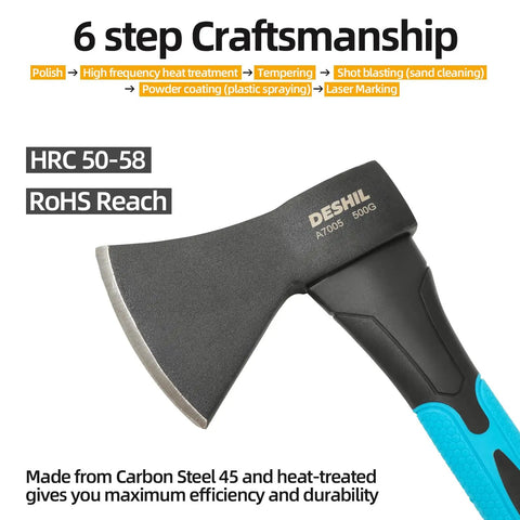 Rugged Workhorse 10 Inch Outdoor Hatchet For Camping Use Forged Carbon Steel Heat Treated For Long Lasting Sharpness