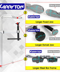 Beefy 4 Pack Heavy Duty 12 Inch F Clamp Set With 4 3/4 Inch Throat Depth, detailed view of jaws and bar, drop forged steel
