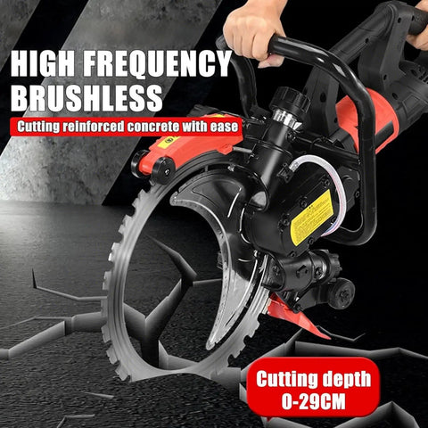 Badass Concrete Ring Saw With 16 Inch Diamond Blade And 12000W Electric Powerhouse For No Sweat Wall Grooving Water Fed Dust Suppression Two Extra Blades For Granite Stone Cutters