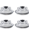 4-pack Oil Bath Dust Caps 21 36 Replacement K71 148 00 For Dexter Axles with 4-inch thread and rubber plugs visible.