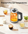 Your Go To Electric Kettle With Precise Temperature Control 1.7L 1500W 13 Temperature Settings Strix Thermostat on a countertop