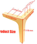 7 Inch Heavy Duty Gold Metal Furniture Legs Set of 8, Triangle Style Sofa Couch Chair Table Cabinet Feet with dimensions
