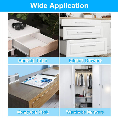 20 Inch Heavy Duty Drawer Slides Bottom Mount Side Mount Glides For Cabinets And Dressers 1 Pair With Screws Smooth Quiet Operation Durable Plastic Bearings Easy Install Replacement For Heavy Use Drawers shown in various furniture