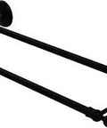 Monte Carlo Collection 18 Inch Double Towel Bar In Matte Black, Solid Brass Bathroom Hardware, Side Angle View