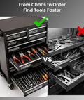 Heavy Duty Magnetic Toolbox Labels Set, 12 Pack Red, 3D Breaker Style organizing toolboxes and drawers with clear labeling