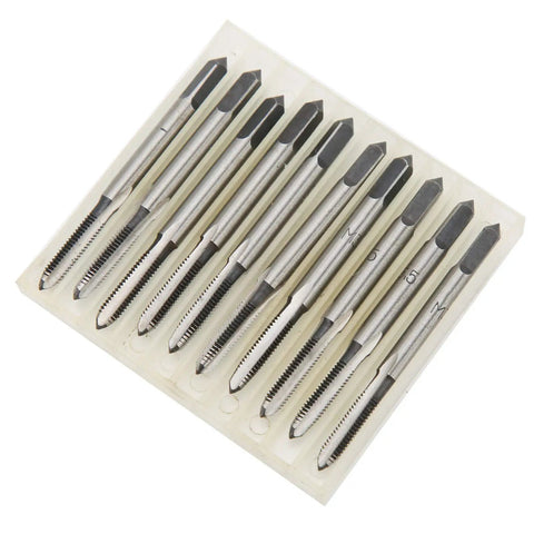 M3.5 Metric Tap Manual Thread Cutter Carbon Steel Straight Flute For Automotive Machinery And DIY Repairs Durable Tool For Cutting Precise Female Threads In Metalworking, 10-piece set