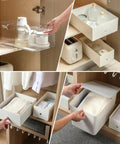 Total Game Changer Pull Out Cabinet Rails Kit Smooth Glide Drawer Slides 8 Pack used for organizing kitchen items and clothing.