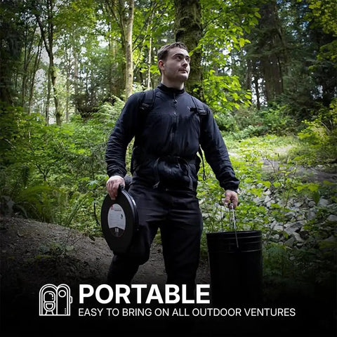 Heavy Duty Portable Camping Toilet Seat With Secure Snap Fit Lid For Standard Five Gallon Buckets And Straight Up Essential Bush Bathroom Gear For Road Trips Hiking Or Bug Out Bags