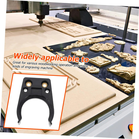 Automatic Tool Changer Holding Clip For Woodworking And CNC Engraving Claw Clamp Durable Plastic Tool Holder, black, CNC router use