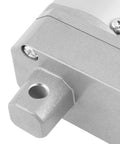 Close-up of the metallic casing of a 24V Linear Electric Actuator With 50mm Stroke And DC Motor featuring cable control.