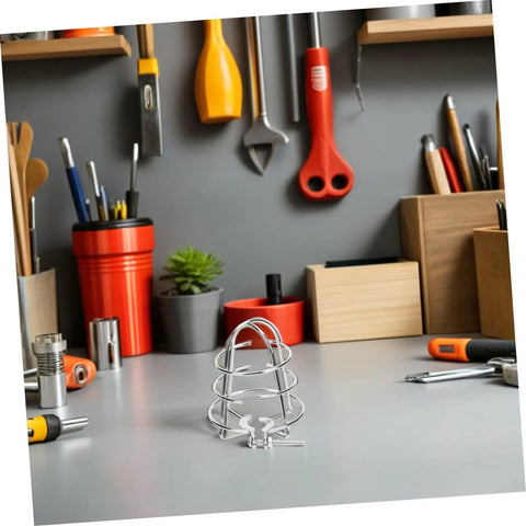 Screw Mount Fire Sprinkler Head Guard Protective Steel Cage Shields Irrigation Pipes Against Impact And Vandalism Real Deal Protection For Backyards Workshops Built Tough Fits Standard Heads Size 3 14 By 2 36 Inches Matte Black on a workbench with tools.