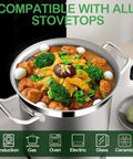 Giant 122 Quart Stainless Steel Stock Pot With Tap Lid For Big Batches Heavy Duty Induction Gas Electric Compatible Thickened Bottom