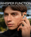 Person using Boss Level Rugged Tactical Speaker Mic With Adjustable Volume Clip On Handheld Walkie Talkie Mic outdoors