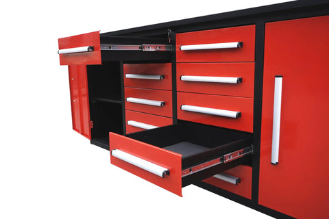 Hella Spacious Heavy Duty Steel Tool Cabinet With 10 Locking Drawers And Secured Storage Bins For Total Garage Clutter Control And Weekend Warrior Workshop Setup