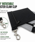 Two Pack Golf Tee Pouches With Clip, Grab And Go Nylon Zipper Bag for tees and markers, black and grey with lobster claw clip