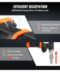 Heavy Duty 1 Inch Air Impact Wrench Delivering 3160 Ft Lbs Breakaway Torque Pro Pneumatic Impact Gun with 8 Inch Extended Anvil showing multi-hole air exhaust and quick connector.