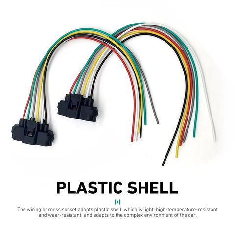 Heat Resistant 6 Pin Throttle Body Pigtail Connector 6 Way Plug and Play Wiring Harness For Throttle Position Sensor TPS Repair Durable Black