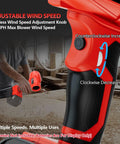 Turbo Jet Blower Cordless Dust Blower For Milwaukee M18 18V Battery showing adjustable wind speed control knob