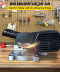 110V Mini Miter Cut Off Chop Saw With Dual Two and Five Sixteenths Inch Blades, Half Inch Cutting Depth for Wood Non Metals