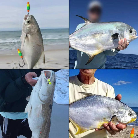 Surf Fishing Rigs For Pompano And Saltwater Gear With Double Circle And Wide Gap Hooks Six Pack For Beach Pier Or Boat Casting