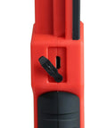 Close-up of USB-C charging port on Beefy 500 Lumen Rechargeable Work Light With Stepless Dimming, red and black LED work lamp