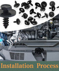 Heavy Duty Hex Head Sems Screws For Bmw Fender Liner And Engine Undercover Replacement Fasteners With Dead Nuts Tight Fitment For 3 Series 5 Series X3 X5 Auto Body Panels Twenty Piece Smooth Operator Kit shown in installation process with engine cover.