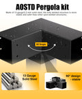 Heavy Duty 4x4 Pergola Bracket Kit For DIY Projects, 90° angle 3 Way And 4 Way Corner Brackets, Weatherproof 13 Gauge Steel